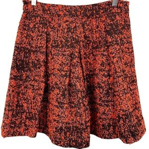 Proenza Schouler Tweed A-Line Mini Skirt Orange & Black Slub Cotton Sz 8